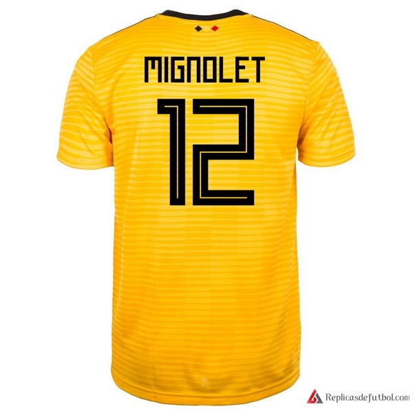 Camiseta Seleccion Belgica Segunda equipación Mignolet 2018 Amarillo